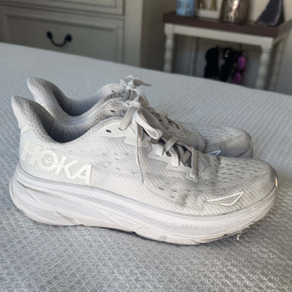 Hoka All-White Athletic Sneakers